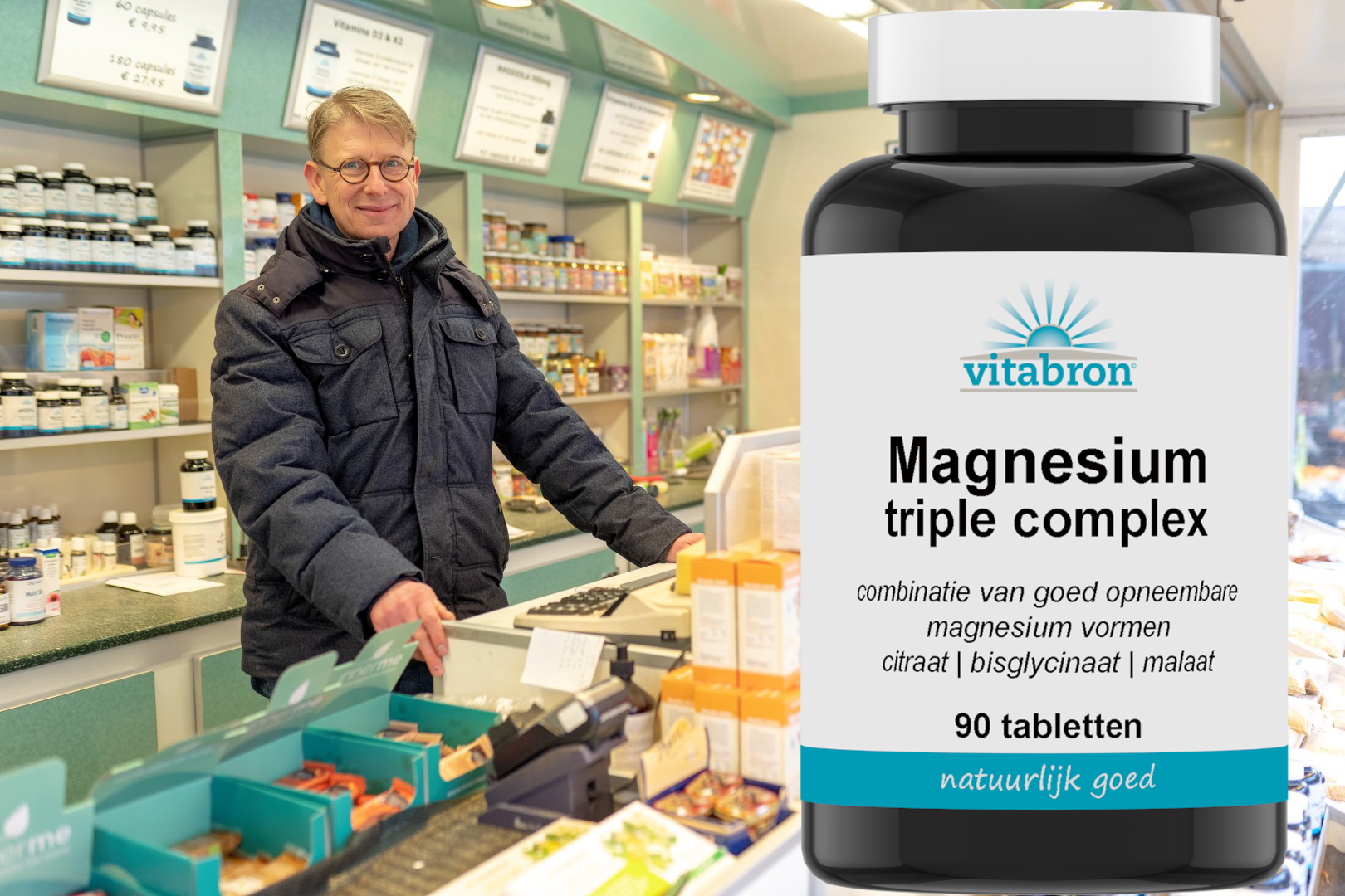 Promotion with the triple magnesium complex in Hans Gomelt on the market in Plasserdam